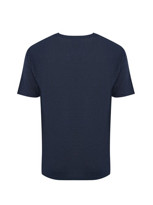 T-shirt girocollo in lino Blu DANIELE FIESOLI | DF 0600324